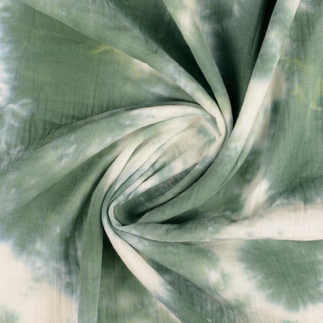Cotton muslin tie-dye green