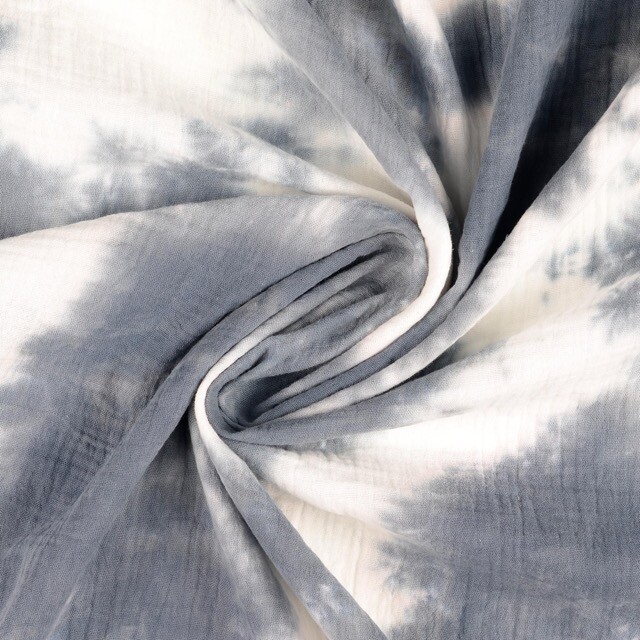 Cotton muslin tie-dye grey