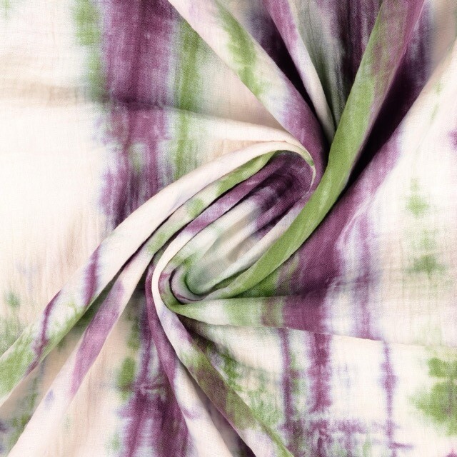 Cotton muslin tie-dye green