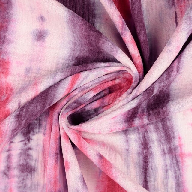 Cotton muslin tie-dye pink