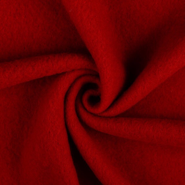 Wool fleece solid red
