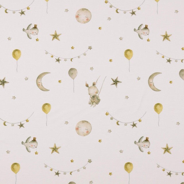 Cotton jersey digital print circus offwhite