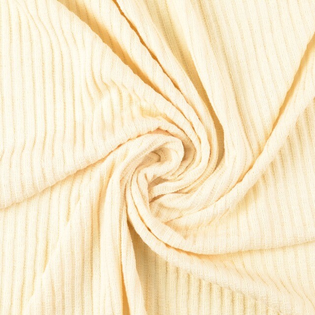 Knitted fabric vintage rib solid offwhite