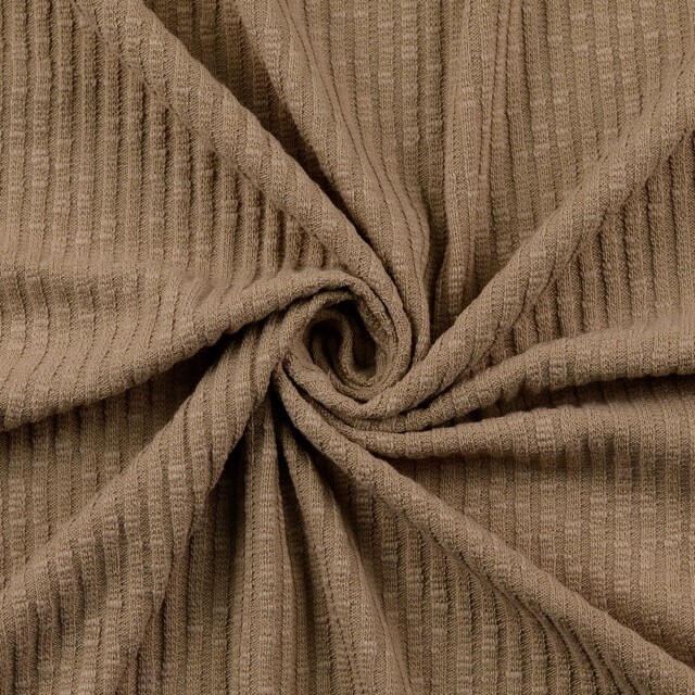 Knitted fabric vintage rib solid beige