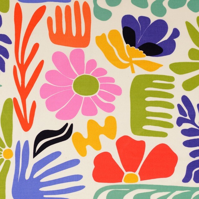 Viscose poplin flowers multicolor