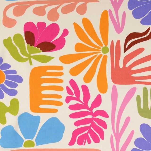 Viscose poplin flowers multicolor