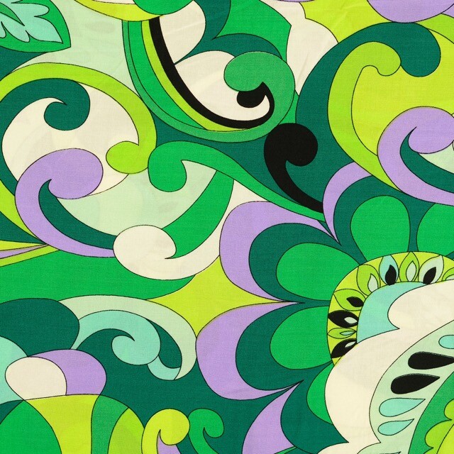 Viscose poplin paisley green