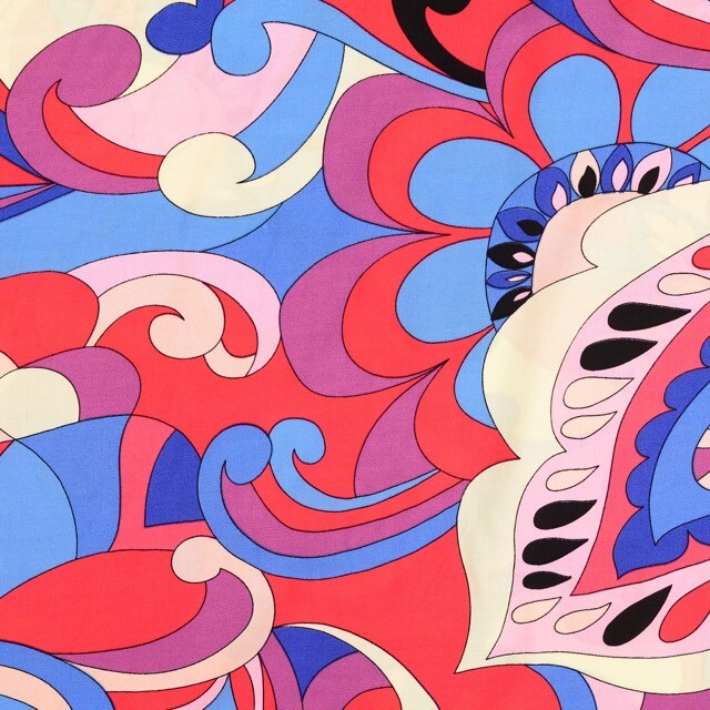 Viscose poplin paisley blue