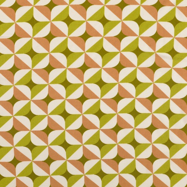 Viscose poplin geometric green