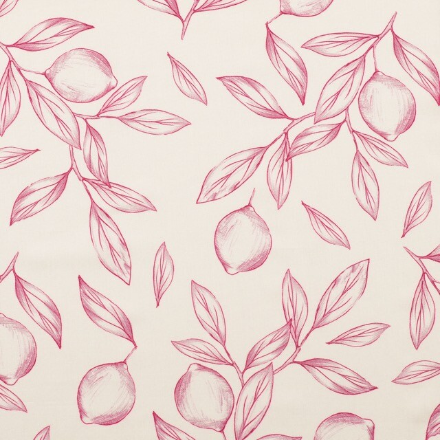 cotton poplin digital print lemons red