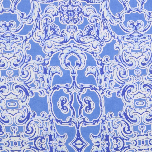 Cotton voile baroque blue