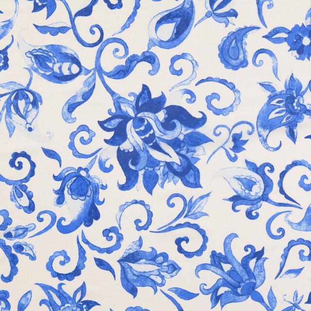 Cotton voile flowers blue