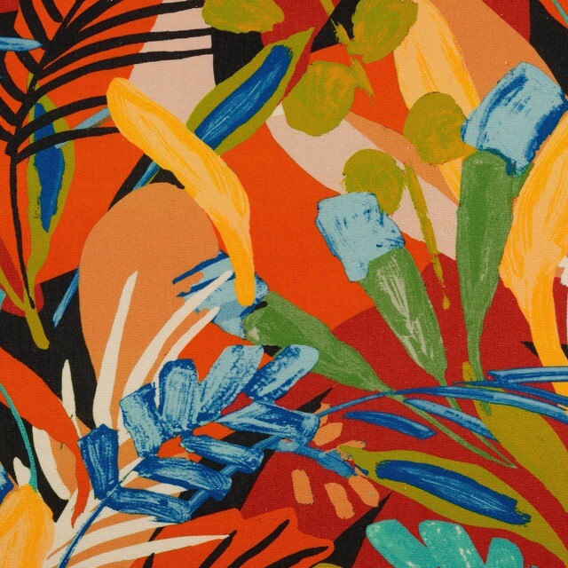 Viscose linen digital print flowers multicolor