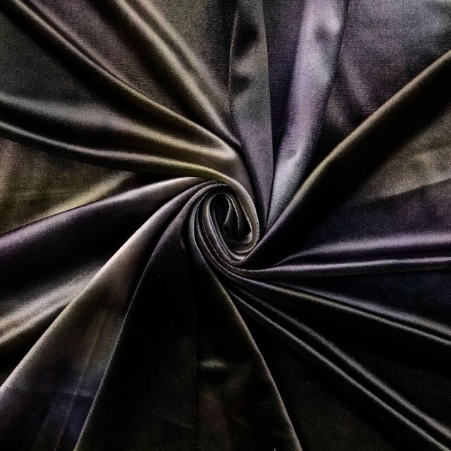 Velvet fabric digital print batik purple multicolor