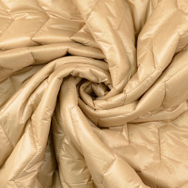 Quilted fabric zigzag light beige