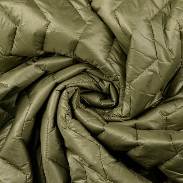 Quilted fabric zigzag olive green