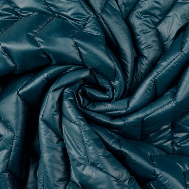 Quilted fabric zigzag petrol