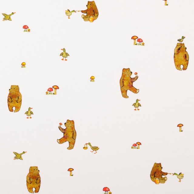 Cotton jersey digital print bears white