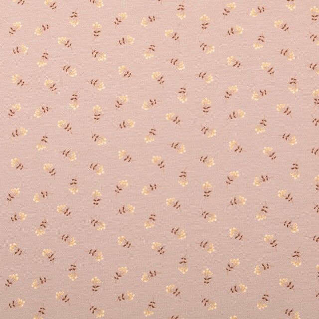 Cotton jersey flowers brown