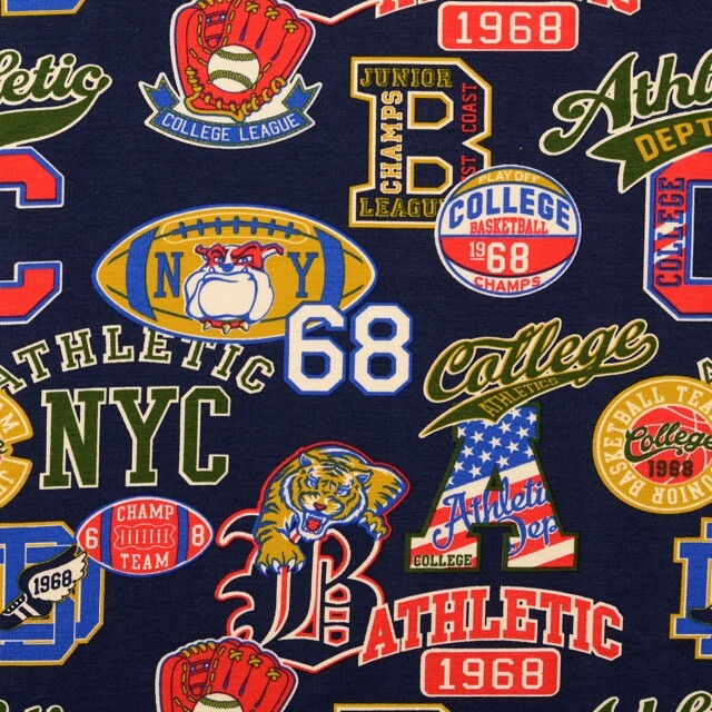 French terry brushed college navy