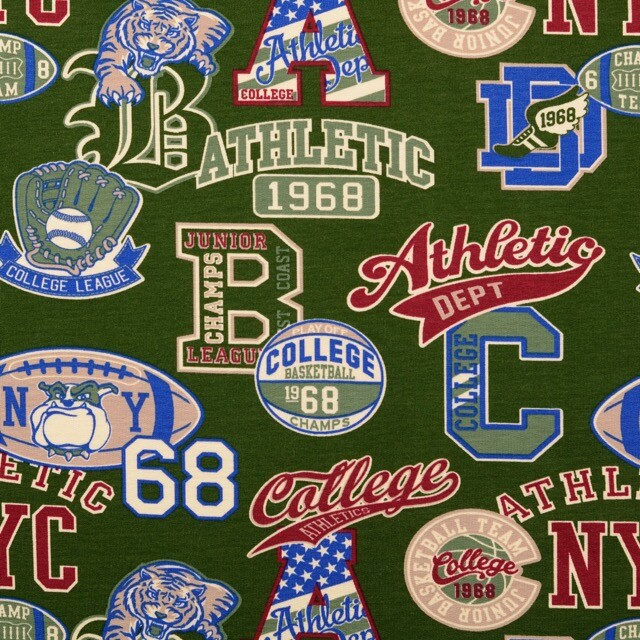 French terry brushed college groen