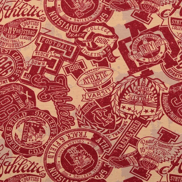 French terry brushed college bordeaux