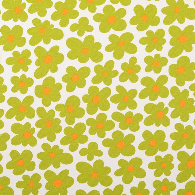 Cotton jersey flowers green