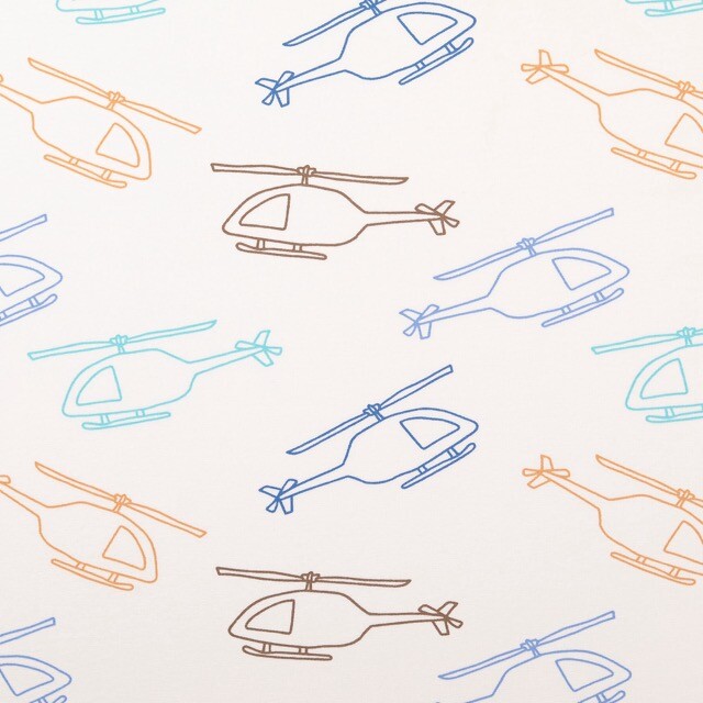 Cotton jersey helicopters blue