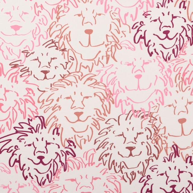 Cotton jersey lions pink