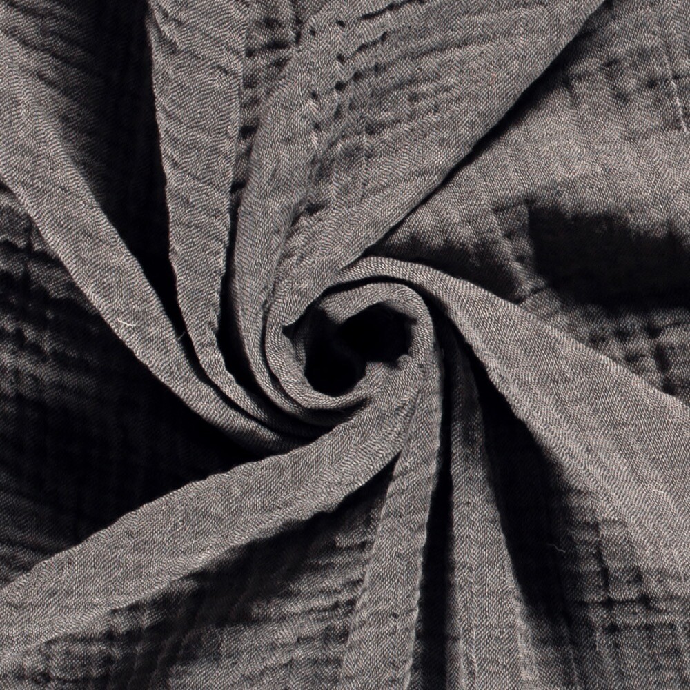 muslin 4 layer recycled solid dark grey