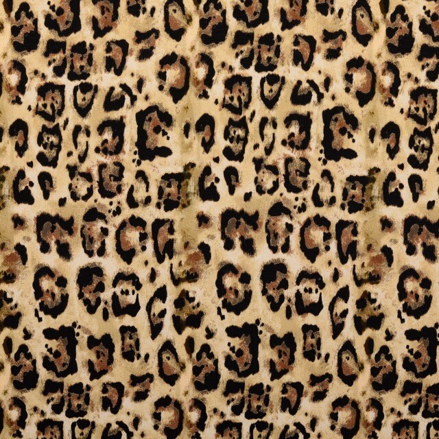 Cotton jersey digital print leopard beige