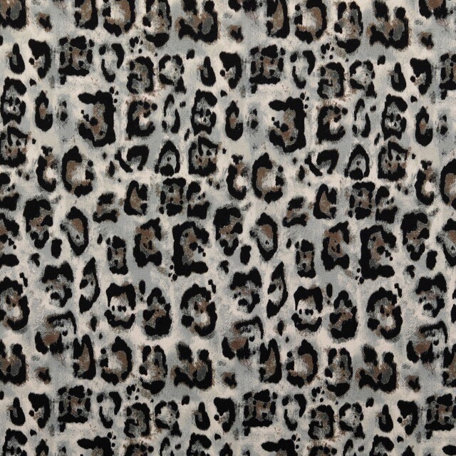 Cotton jersey digital print leopard grey