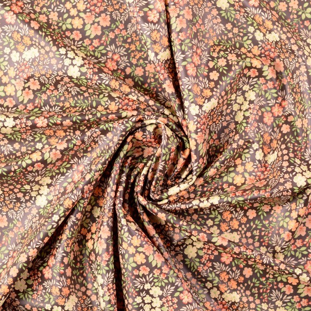 Raincoat fabric digital print flowers orange