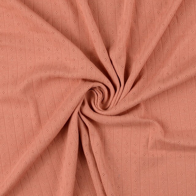 Knit jersey ajour yarn dyed old pink