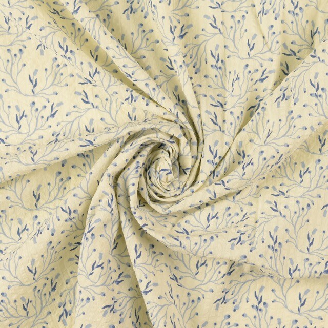 Seersucker flowers blue