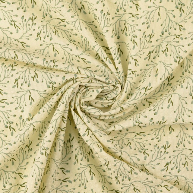 Seersucker flowers green