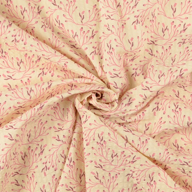 Seersucker flowers pink