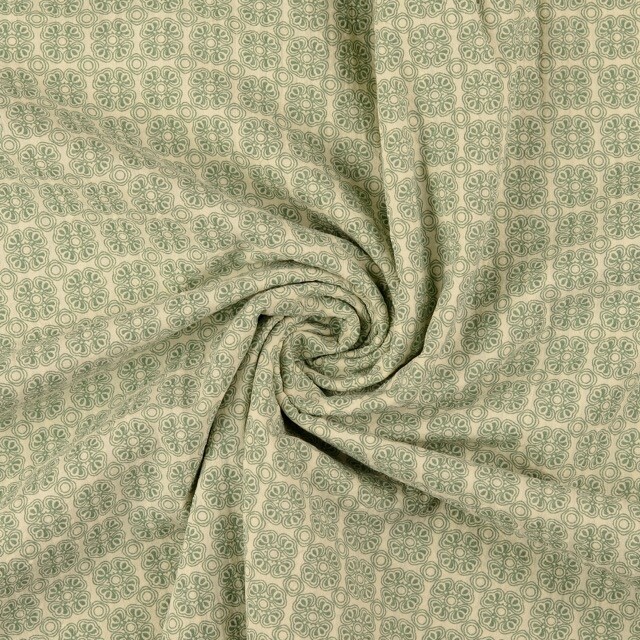 Seersucker geometric green