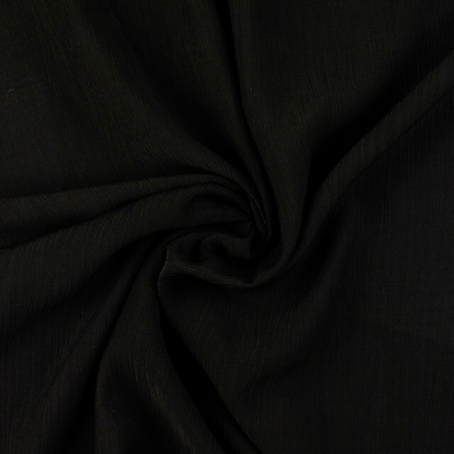 Viscose poplin crushed solid black