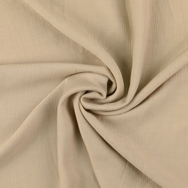 Viscose poplin crushed solid beige