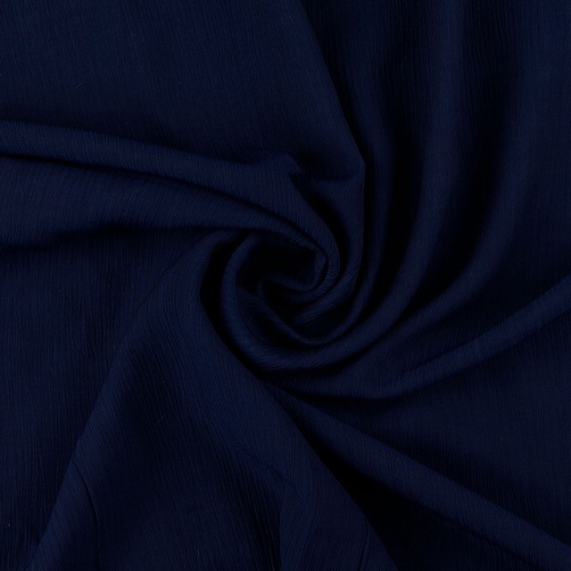 Viscose poplin crushed solid navy
