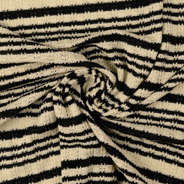Knitted fabric stripes black