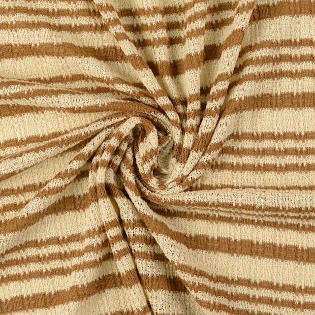 Knitted fabric stripes brown