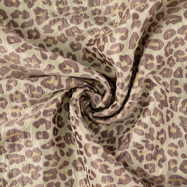 Jacquard fabric lurex leopard purple