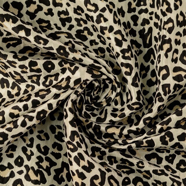 Jacquard fabric lurex leopard black