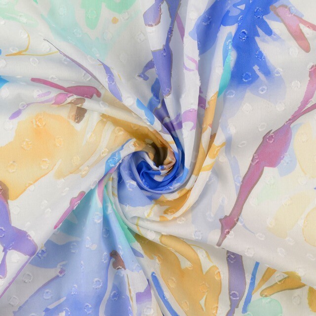 Cotton voile scherli digital print abstract multicolor