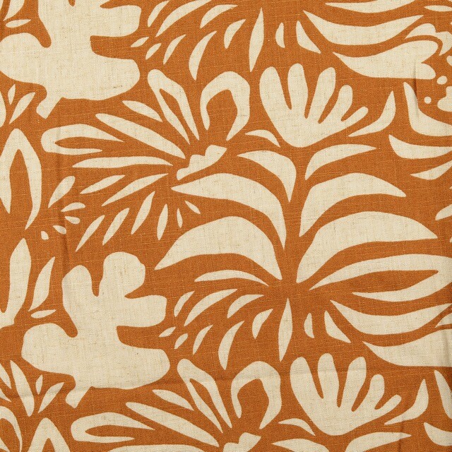 Viscose linen printed brown