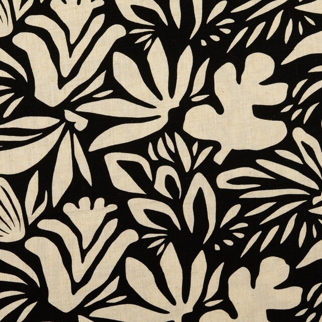 Viscose linen printed black