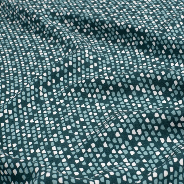 Viscose poplin abstract petrol