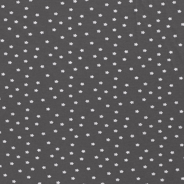 Cotton jersey flowers dark grey